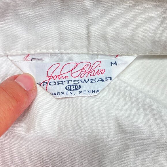 Vintage John Blair Sportswear White Zip Jacket M Lightweight Casual Wear - Picture 3 of 12